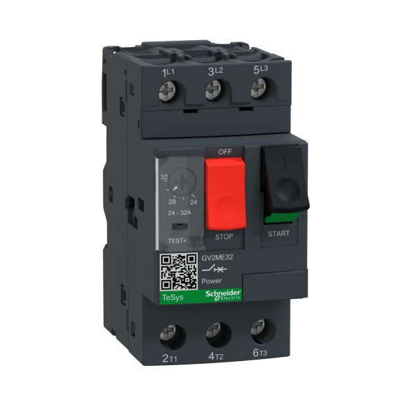 GV2ME32 Motor circuit breaker, TeSys GV2, 3P, 24-32 A, thermal magnetic, screw clamp terminals