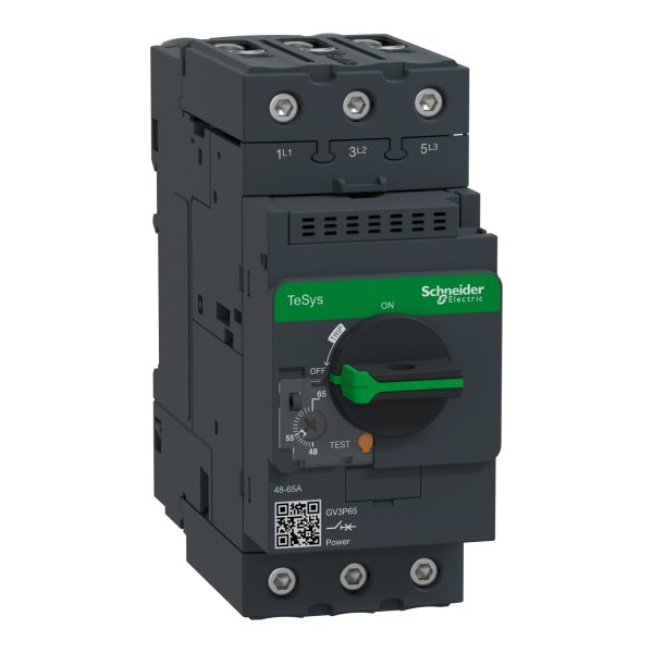 GV3P65 GV3P65 - Motor Circuit breaker, TeSys GV3, 3P, 48-65 A, thermal magnetic, EverLink terminals