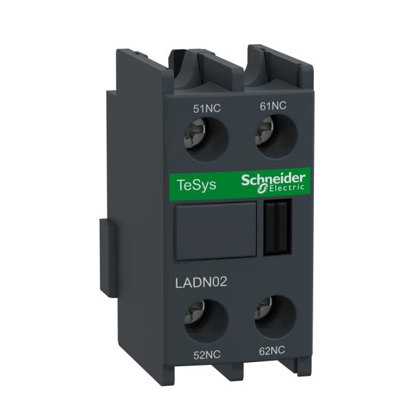 LADN02 Auxiliary contact block, TeSys D, 2NC, front mounting, screw clamp terminals