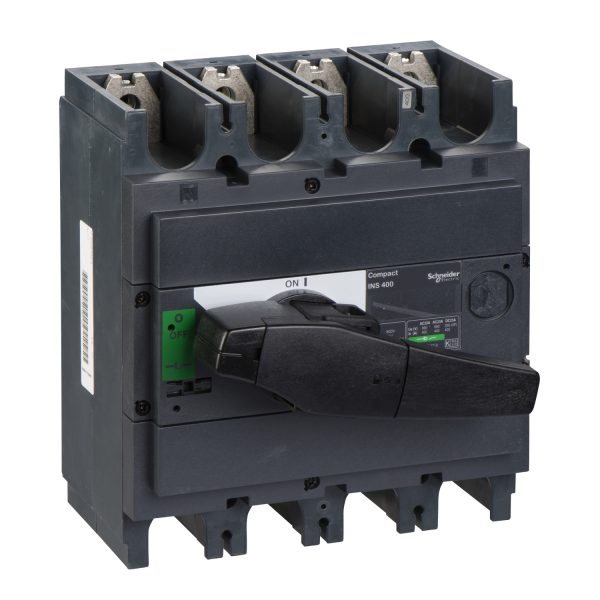 31111 switch disconnector, Compact INS400 , 400 A, standard version with black rotary handle, 4 poles