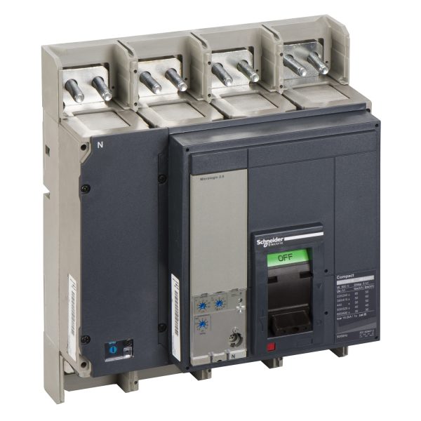 33480 Circuit breaker, ComPact NS1250N, 50kA/415VAC, Micrologic 2.0 trip unit, 1250A, fixed, 4 poles 4d